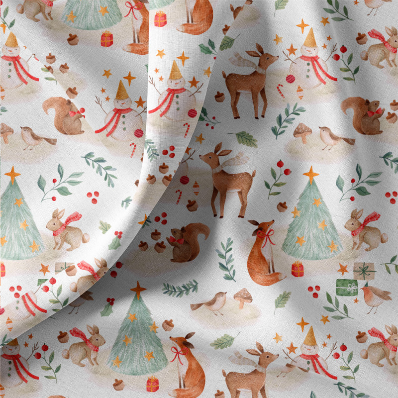 Printed Cotton KEMI White / Red